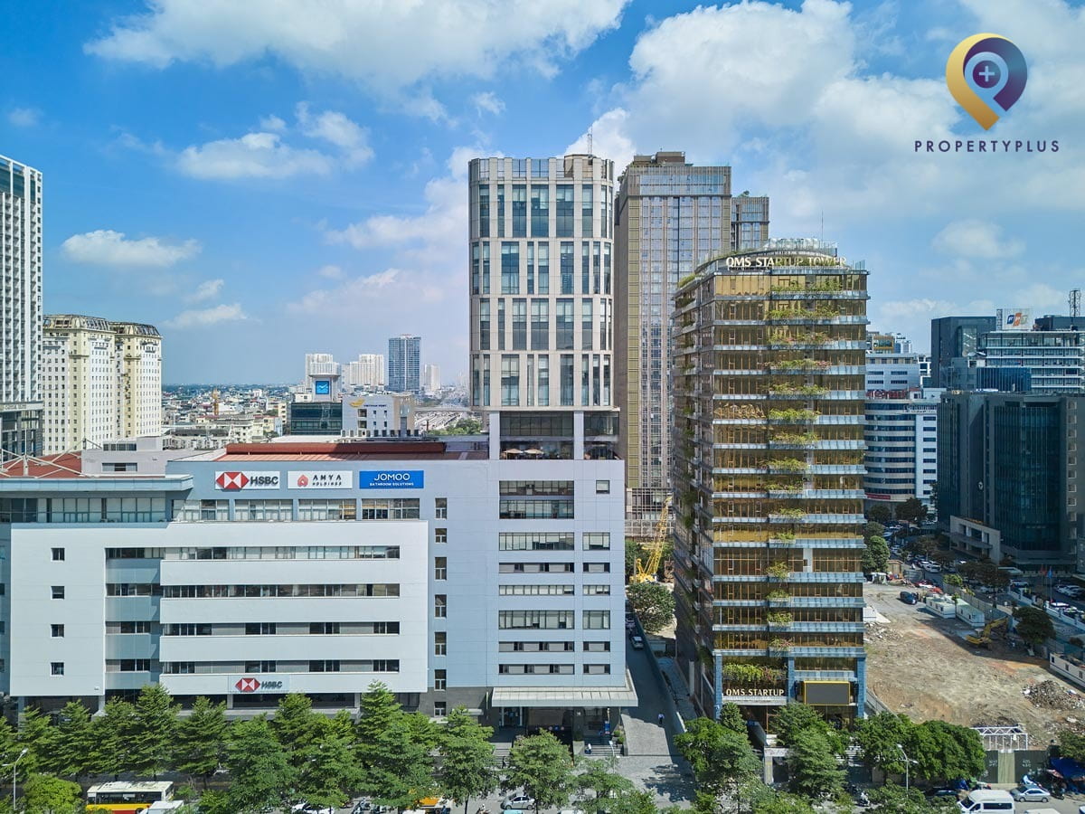 Toàn cảnh tòa nhà IDMC Mỹ Đình nhìn từ phía đường Tôn Thất Thuyết